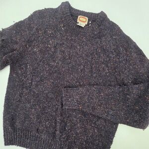 VINTAGE 80S BANANA REPUBLIC THRASHED WOOL SWEATER SIZE XL BLUE MILL VALLEY HOLES